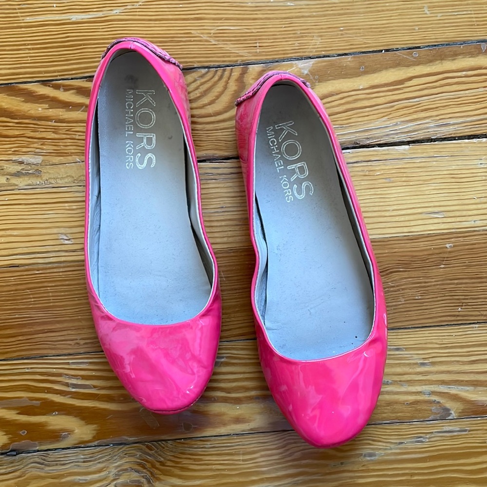 Michael Kors Bright Pink Leather Ballet Flats
